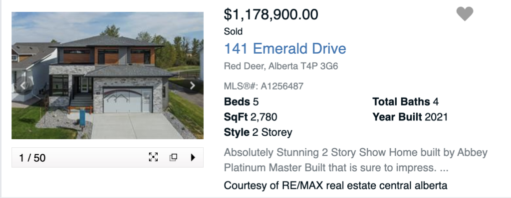 The 2nd highest price home sold in Red Deer this in 2023